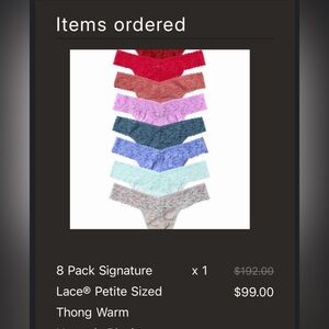 8 Pack Lace Thong Set in Assorted Colors